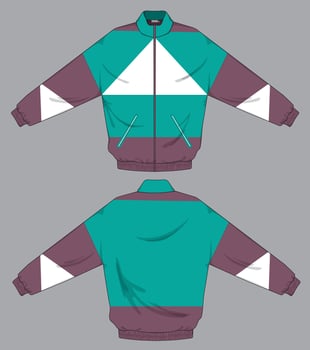 abstract design of jacket template front and back view vector