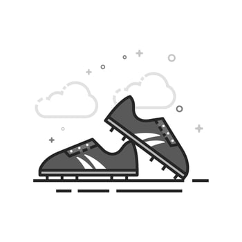 Soccer Shoe icon in flat outlined grayscale style illustration vector