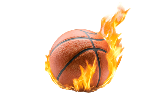 Fiery Basketball in Bright Flames png