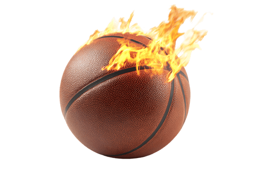 Fiery Basketball A Dynamic Composition of Sport and Passion png