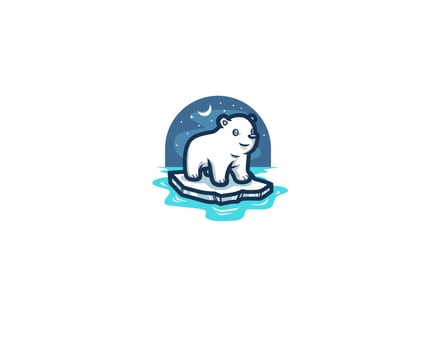 The Polar bear iceberg at night vector