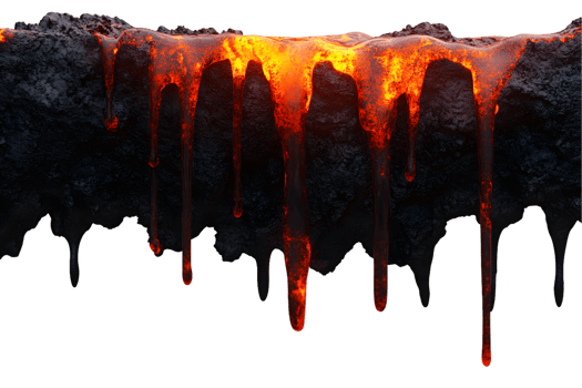 Molten Lava Flowing with Fiery Glowing Texture png