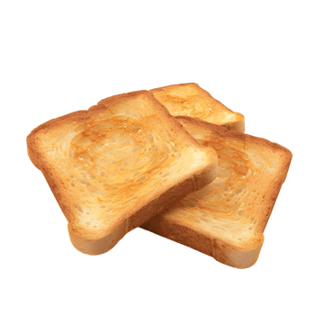 Crisp toast with golden-brown edges, isolated on a transparent background png
