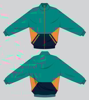 green color varsity jacket design vector