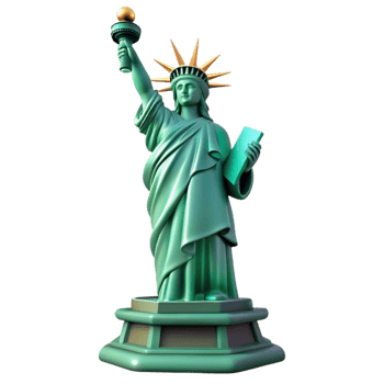 Realistic Liberty statue design for historical and travel themes. png