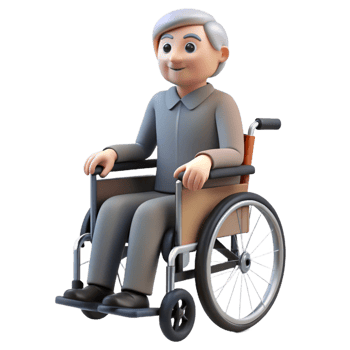 Realistic wheelchair icon for healthcare and accessibility themes. png