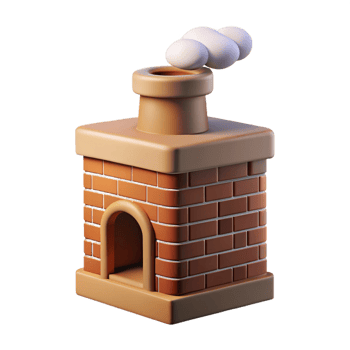 Classic brick chimney icon for cozy themes. png