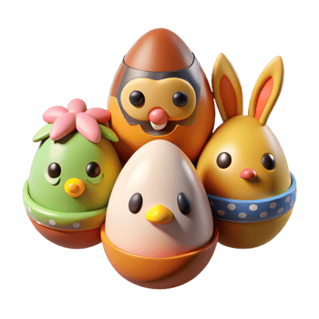 Fun activity with egg decoration for spring png