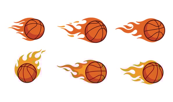 Blazing Basketball Set Unique Designs for High-Intensity Sporting Events vector