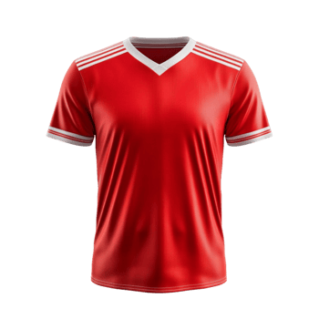 red soccer jersey on transparent background png