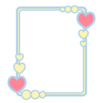Pastel Floral Frame with Heart Accent png