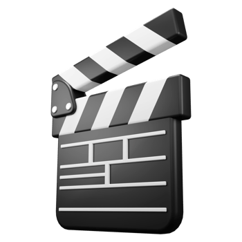 3d rendering illustration of movie clapper board png