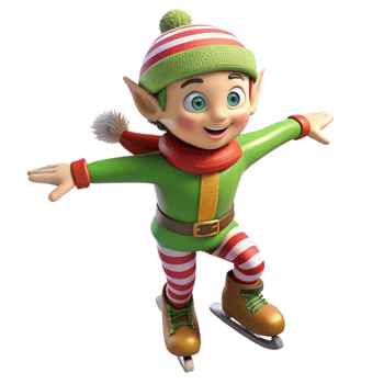 The Festive Elf Gliding on Icy Tracks png