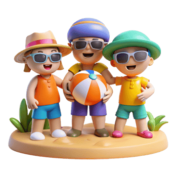 Vacationing Friends in Casual Summer Attire png