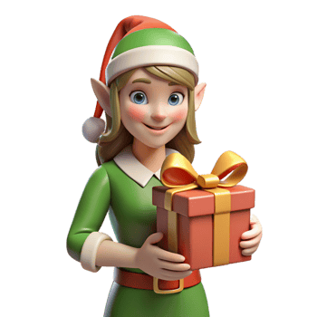 The Festive Elf Holding Christmas Presents png