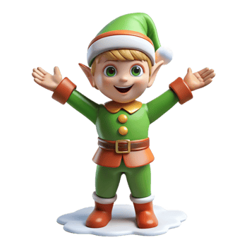 Joyful Elf Spreading Holiday Cheer png