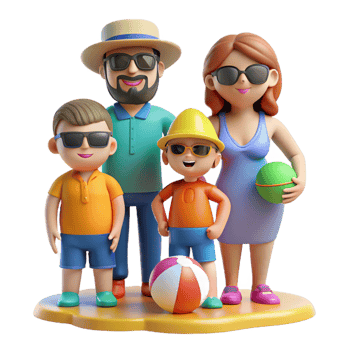 Happy Family Relaxing On Vacation png