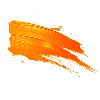 Vibrant orange paint splash isolated on transparent background png