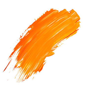 Bold orange brush stroke isolated on transparent background png