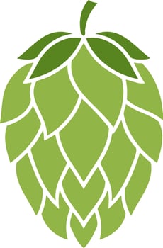 Hop cone icon isolated Design green element for restaurant menu craft beer pub brewery vector