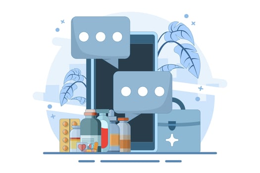 Online health telemedicine concept. Online medical consultation and healthcare services via mobile apps connected internet clinic. Online doctor consultation. vector