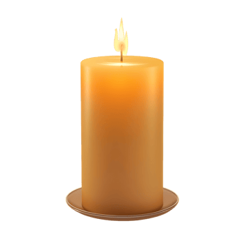 Burning candle isolated on transparent background png