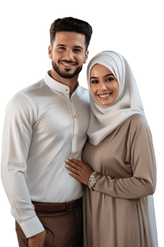 Young Muslim Couple Photo on Background png