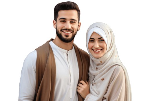 Young Muslim Coupler Photo on Background png