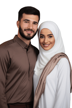 Young Muslim CouplePhoto on Background png