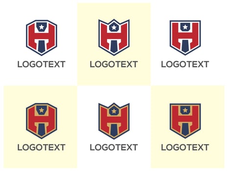 letter H Honor Emblem logo design set vector