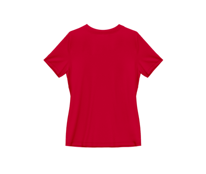 Cherry red blank tee shirt waist wear, women template mockup back view png