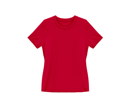 Cherry red blank tee shirt waist wear, women template mockup front view png