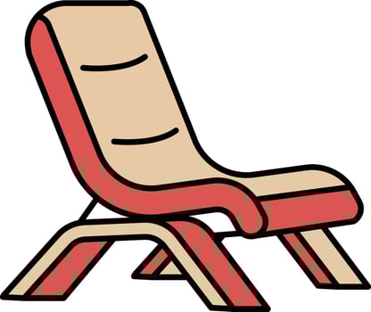 A cartoonish chair with a cushion vector