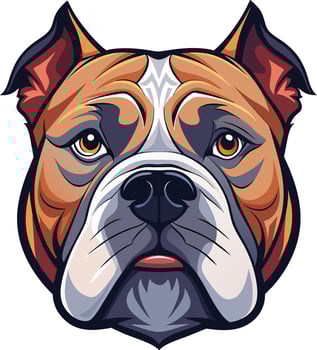 3D English Bulldog Face Icon vector