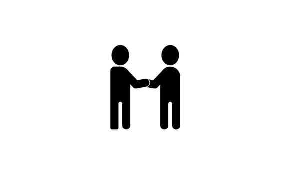 business icon. businessman handshake with partner vector
