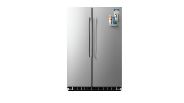 Stainless Steel French Door Refrigerator Modern Kitchen Appliance Energy Efficient Home Kitchen png