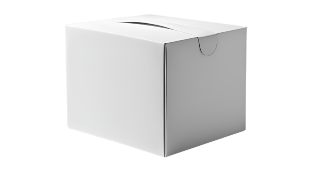 Blank White Cardboard Gift Box with Handle Packaging Mockup for Design Presentation png