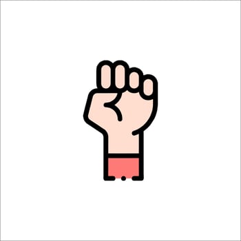 A fist icon with a red band around it vector