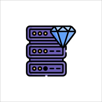 A diamond on top of a server vector