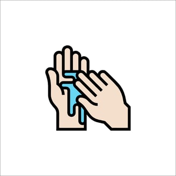 Hand washing icon with hand washing symbol vector
