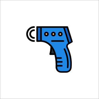 A blue gun icon on a white background vector