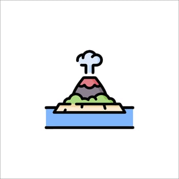 A mountain with a cloud on top of it vector