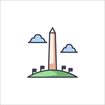 Washington monument icon illustration vector