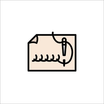 A drawing of a sewing machine on a piece of paper vector