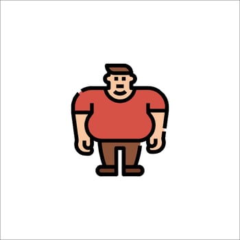 A cartoon man in red shirt standing on a white background vector