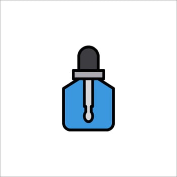 A blue bottle with a black cap on it vector