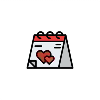 A calendar with a heart on it vector