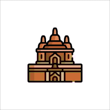 An icon of a temple in a line style vector