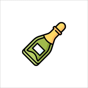 A bottle of champagne icon on a white background vector