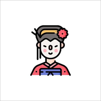 A woman in a traditional japanese dress vector